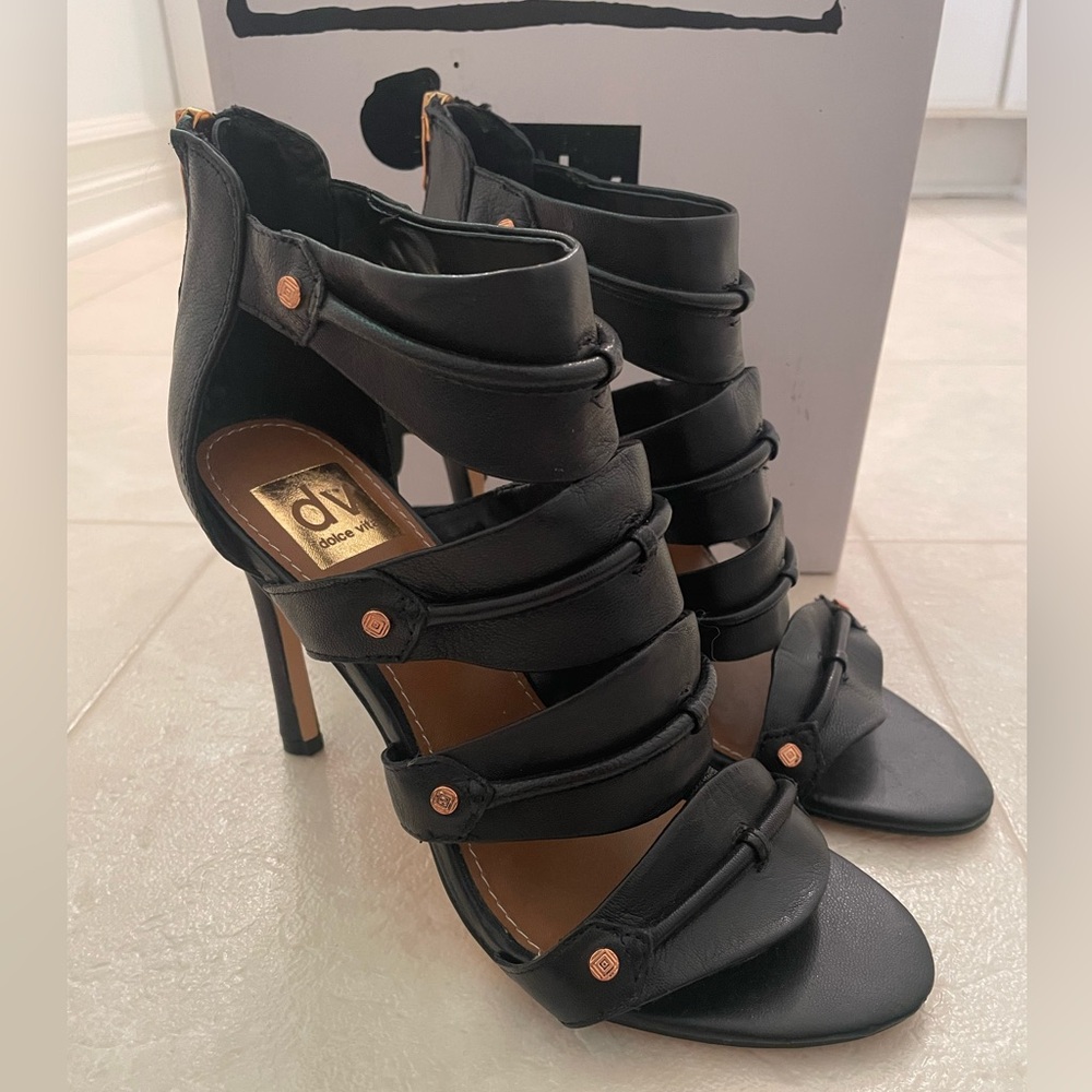 Dolce Vita Starlyn Black Leather Heels